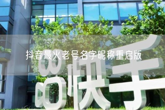 抖音最火老号名字昵称重启版