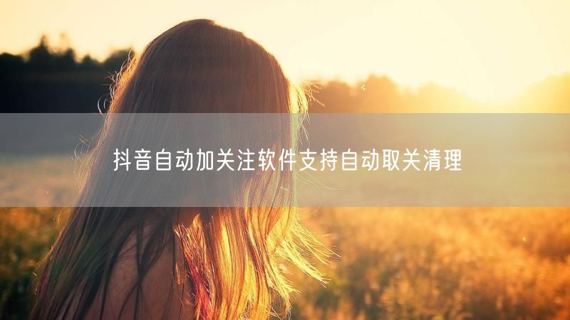 抖音自动加关注软件支持自动取关清理